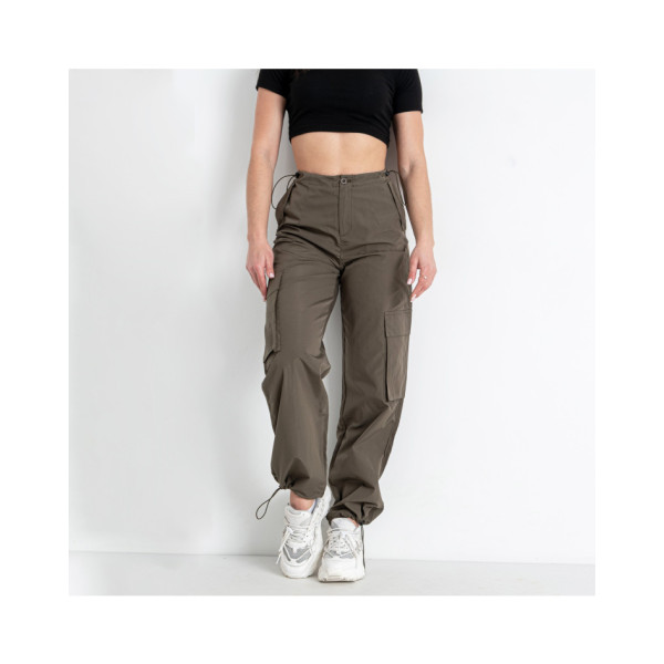 5366-75 * темно-зелені жіночі штани (DORIMODES, плащівка, 5 од. розміри норма: S. M. L. XL. 2XL) видача наступного дня