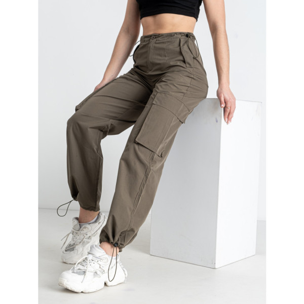 5366-75 * темно-зелені жіночі штани (DORIMODES, плащівка, 5 од. розміри норма: S. M. L. XL. 2XL) видача наступного дня