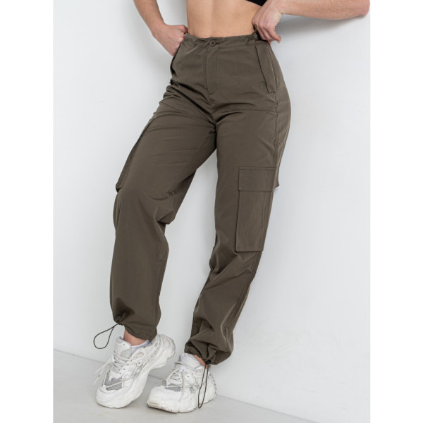 5366-75 * темно-зелені жіночі штани (DORIMODES, плащівка, 5 од. розміри норма: S. M. L. XL. 2XL) видача наступного дня