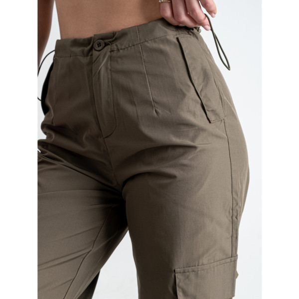 5366-75 * темно-зелені жіночі штани (DORIMODES, плащівка, 5 од. розміри норма: S. M. L. XL. 2XL) видача наступного дня