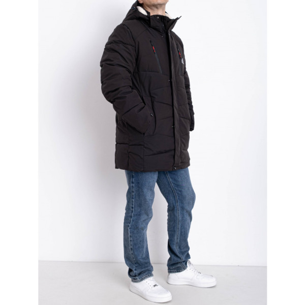 0014-1 чорна чоловіча тепла куртка (5 од., розміри норма: 50. 52. 54. 56. 58)