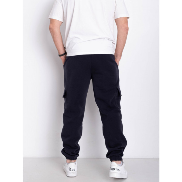 9997-2 сині чоловічі спортивні штани (AOLONG. технітка на флісі, не кашлатиться, 5 од., розміри норма: XL. 2XL. 3XL. 4XL. 5XL)