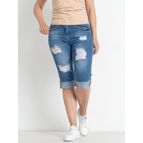 0191-5 сині жіночі джинсові шорти (5 од. розміри напівбатал: 29. 30. 31. 32. 33)