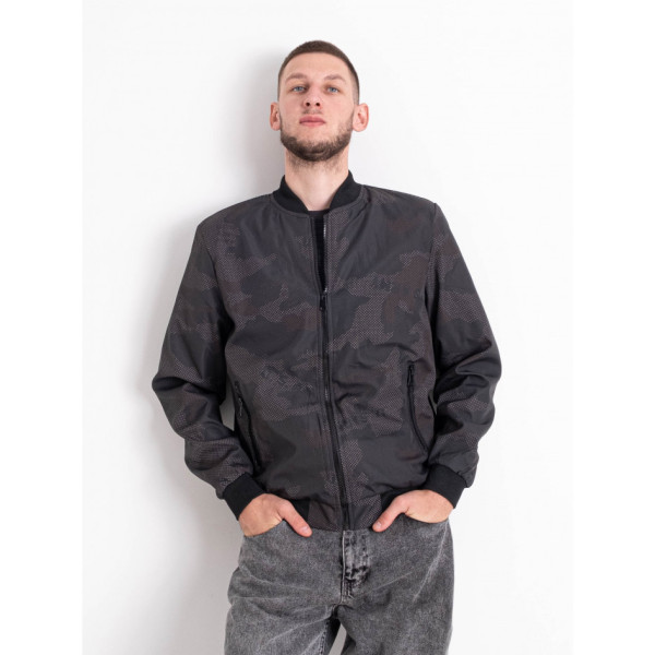 0081-1 чорна чоловіча куртка-бомбер (6 од. розміри норма: 48. 50. 52. 54. 56. 58)