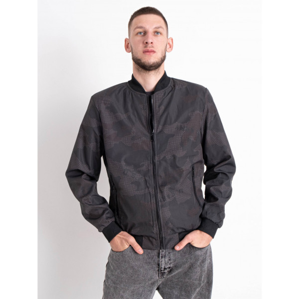 0081-1 чорна чоловіча куртка-бомбер (6 од. розміри норма: 48. 50. 52. 54. 56. 58)