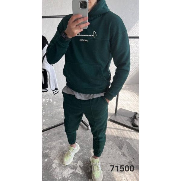 71500-7 * бирюзовый мужской спортивный костюм (турецкая трехнитка, флис, 5 ед. размеры полубатал: 48-56) выдача на следующий день