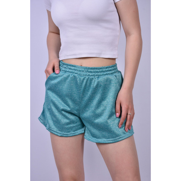 8715-7 зелені жіночі шорти (трикотаж, 4 од., розміри норма: 42, 44, 46, 48)