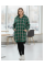 7757-7 зелена жіноча сорочка (JJF. з камінням та капюшоном, подовжена, 4 од., розміри напівбатал: 3XL, 4XL, 5XL, 6XL)