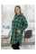 7757-7 зелена жіноча сорочка (JJF. з камінням та капюшоном, подовжена, 4 од., розміри напівбатал: 3XL, 4XL, 5XL, 6XL)