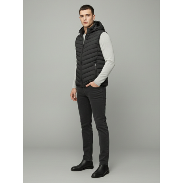 88597-1 чорна чоловіча жилетка (синтепон, кишеня на змійці, 5 од. розміри норма: L. XL. 2XL. 3XL. 4XL)