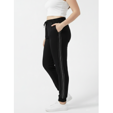 9670-2 чорні жіночі штани з камінням (двонитка, з кишенями, манжет, 4од, розміри напівбатал: 2XL/3XL. 3XL/4XL. 4XL/5XL. 5XL/6XL)