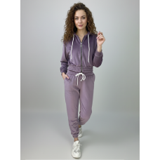 0480-23 фіолетовий спортивний костюм жіночий на манжеті (5'TH AVENUE, велюровий, з капюшоном, 4од. розміри норма: 42. 44. 46. 48)