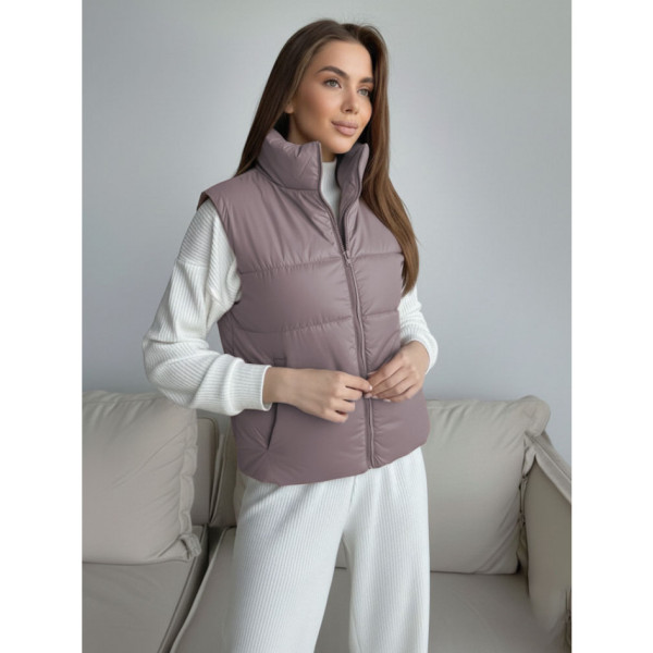 0073-23 фрезова жіноча жилетка (5'TH AVENUE, синтепон, 3 од. розміри норма: 42, 44, 46)