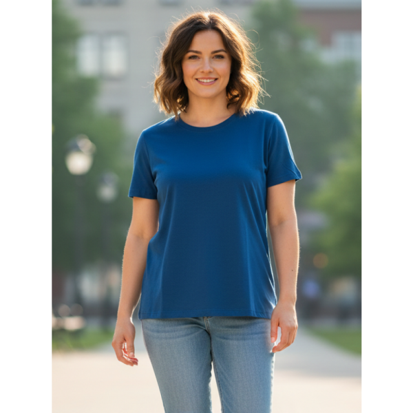 8900-2 синя жіноча футболка (турецький бавовна, 4 од., розміри норма: S. M. L. XL)
