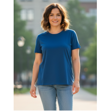 8900-2 синя жіноча футболка (турецький бавовна, 4 од., розміри норма: S. M. L. XL)