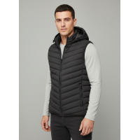 88597-1 чорна чоловіча жилетка (синтепон, кишеня на змійці, 5 од. розміри норма: L. XL. 2XL. 3XL. 4XL)