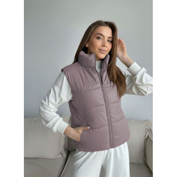0073-23 фрезова жіноча жилетка (5'TH AVENUE, синтепон, 3 од. розміри норма: 42, 44, 46)