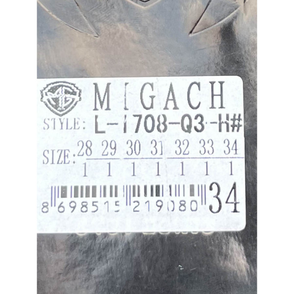 1708 чорні чоловічі джинси (MIGACH, котонові, 7 од. розміри: 28. 29. 30. 31. 32. 33. 34)