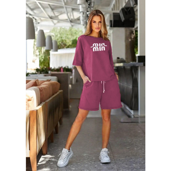 1591-23 фрезовий жіночий спортивний костюм (футболка + шорти) (5'TH AVENUE, 3 од. розміри норма: 42. 44. 46)