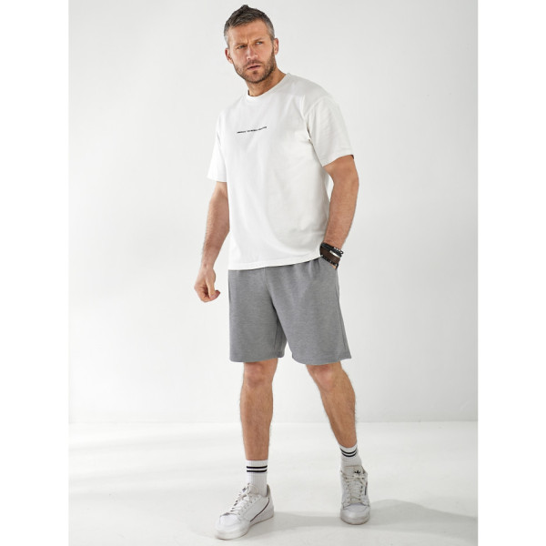 15500-604 світло-сірі чоловічі шорти (SARA, турецький трикотаж, повномірні, 4 од. розміри батал: 52. 54. 56. 58)