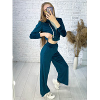 0475-74 бирюзовый женский спортивный костюм (5'TH AVENUE, велюровый, с капюшоном, 4 ед. размеры норма: 42. 44. 46. 48)