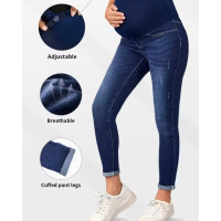 0641 сині жіночі джинси для вагітних (VINDASION, стрейчові, 6 од. розміри: 26. 27. 28. 29. 30. 31)