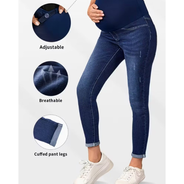 0641 сині жіночі джинси для вагітних (VINDASION, стрейчові, 6 од. розміри: 26. 27. 28. 29. 30. 31)