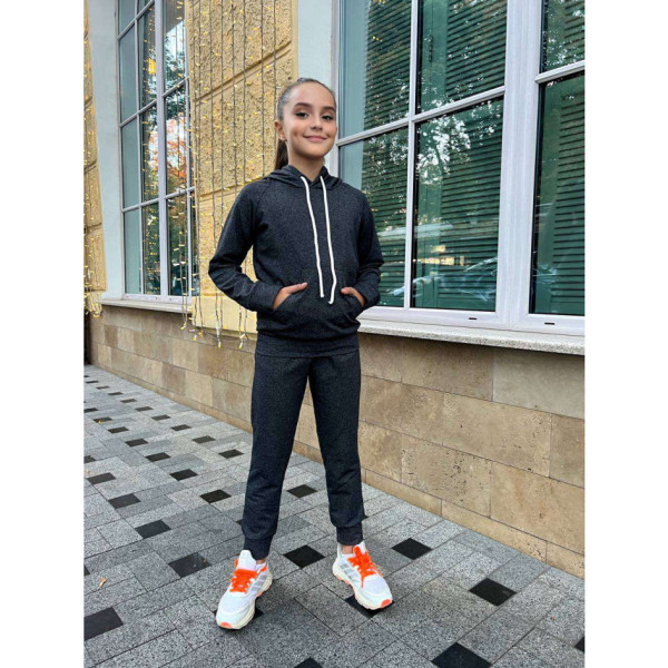 11800-6 серый подростковый спортивный костюм (SARA, на 8-14 лет, двунитка на флисе, 4 ед. размеры подросток: 8. 10. 12. 14)