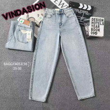 4053* блакитні жіночі джинси баггі (VINDASION, 6 од. розміри норма: 25. 26. 27. 28. 29. 30) видача наступного дня