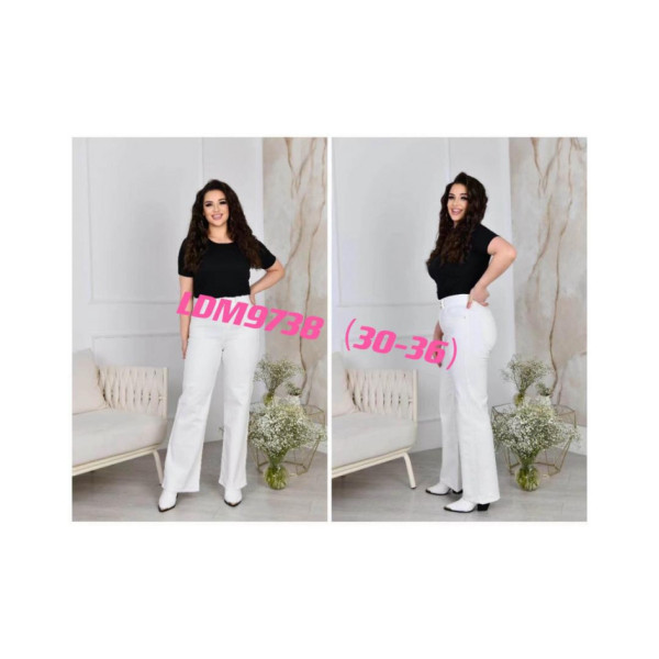 9738* білі жіночі джинси (LDM, 6 од. розміри батал: 30. 31. 32. 33. 34. 36) видача наступного дня