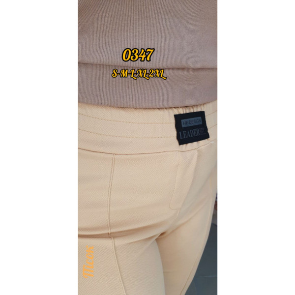 0347-3 * бежеві жіночі штани (стрейч-креп, 5 од. розміри норма: S. M. L. XL. 2XL) видача наступного дня