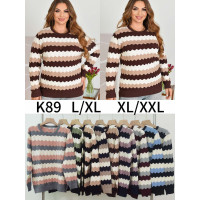 0089# мікс кольорів жіночий светр Kiss Me (10 од., розміри напівбатал: L-2XL) видача наступного дня