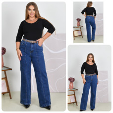 0182 сині жіночі джинси палаццо (LADY N, стрейчові, 6 од. розміри батал: 30-36) видача наступного дня