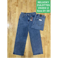 0203-2# блакитні жіночі джинси кюлоти (6 од., розміри батал: 31-38) видача наступного дня