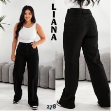 0278 # чорні жіночі джинси палаццо (стрейч-коттон, 6 од. розміри батал: 30. 31. 32. 33. 34. 36) видача наступного дня