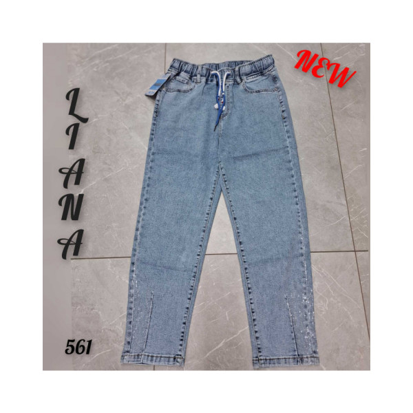 0561# блакитні жіночі джинси мом (стрейч-коттон, 6 од., розміри батал: 32-42) видача наступного дня