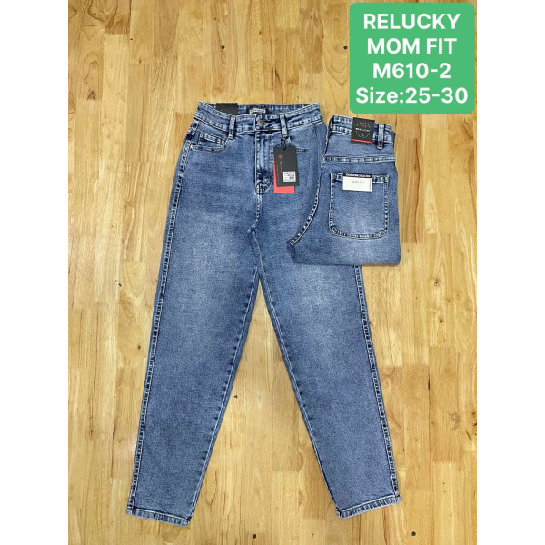 0610-2# блакитні жіночі джинси мом (6 од., розміри норма: 25-30) видача наступного дня