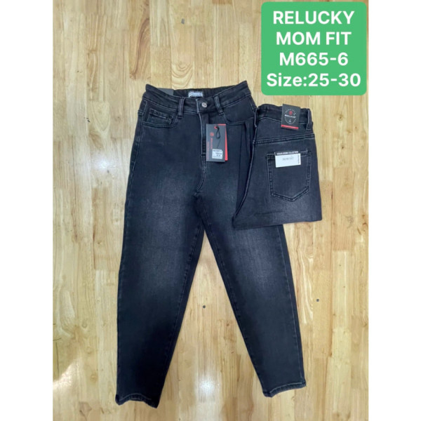0665-6* темно сірі жіночі стрейчові джинси мом (Relucky, 6 од., розміри норма: 25-30) видача наступного дня