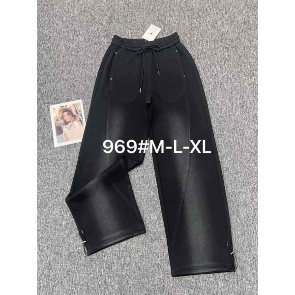 0969# чорні жіночі штани Fudeyan (трикотаж, 6 од., розміри напівбатал: 28-33) видача наступного дня