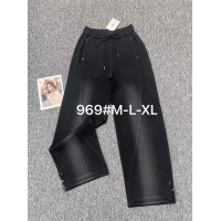 0969# чорні жіночі штани Fudeyan (трикотаж, 6 од., розміри напівбатал: 28-33) видача наступного дня