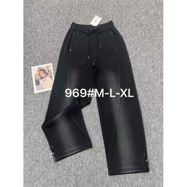 0969# чорні жіночі штани Fudeyan (трикотаж, 6 од., розміри напівбатал: 28-33) видача наступного дня