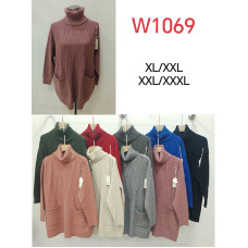 1069 мікс квітів жіночий светр (5 од., розміри батал: XL-3XL)