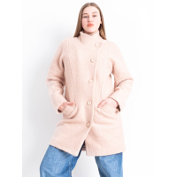 90086-43 пудрове жіноче драпове пальто (3 од. розміри норма: 42. 42. 48)