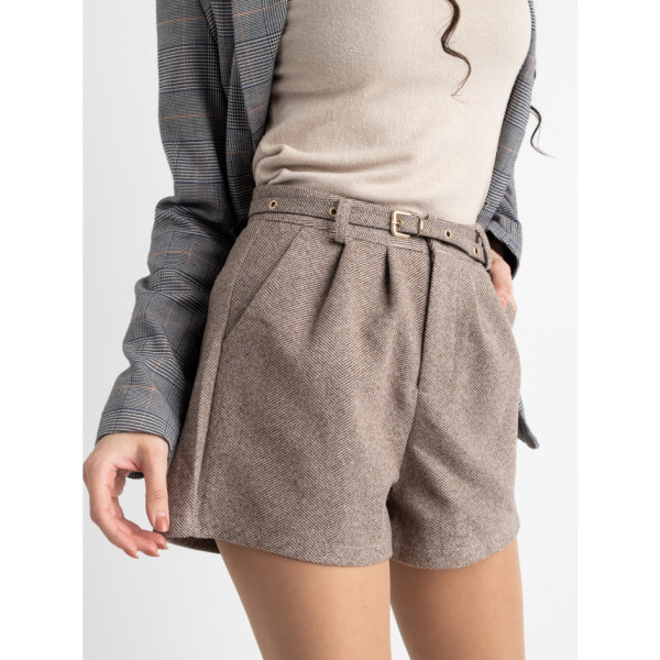 2801-2 бежеві шорти жіночі твідові (3 од. розміри: S.M.L)