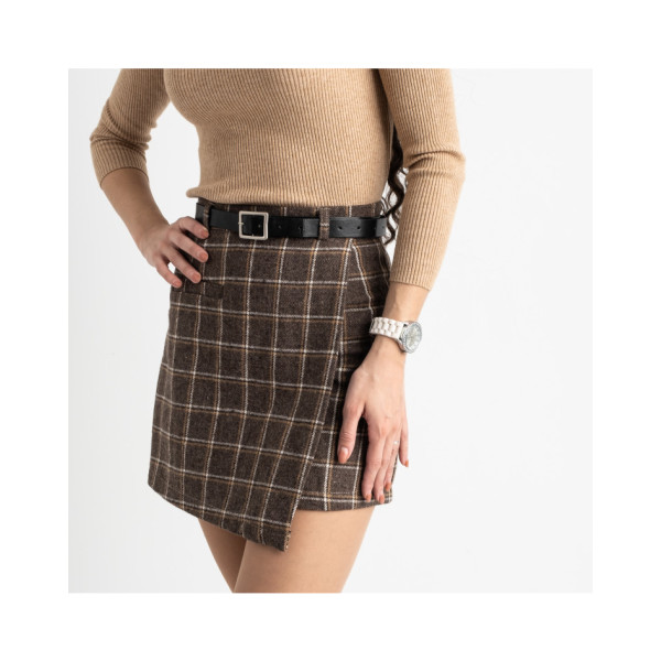 0355-2 коричнева спідниця у клітину фетрова жіноча (3 од. розміри: S.M.L)