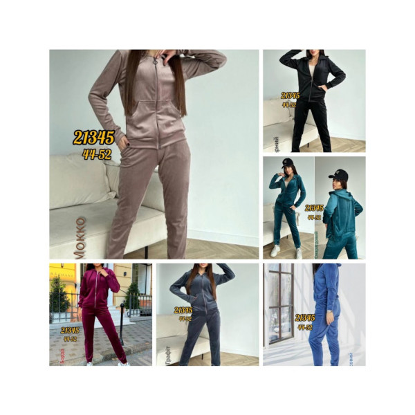 21345 # выбор цвета велюровый женский спортивный костюм (5 ед, размеры норма: 44-52) выдача на следующий день
