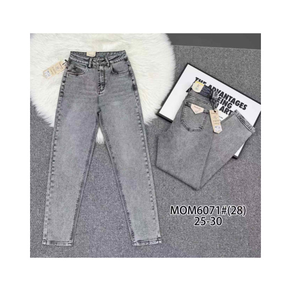 6071# серые женские джинсы vindasion (стрейч коттон, 6 ед, размеры норма: 25-30) выдача на следующий день