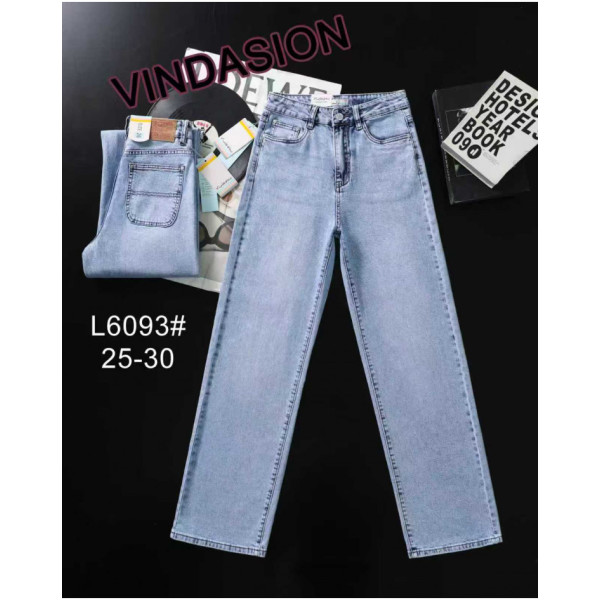 6093# голубые женские джинсы vindasion (стрейч коттон, 6 ед, размеры норма: 25-30) выдача на следующий день