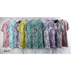 6621# мікс кольорів жіноча футболка (10 од., розміри напівбатал/батал: L-3XL універсальний) видача наступного дня