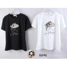 6646# мікс кольорів жіноча футболка (10 од., розміри норма: 44/46/48) видача наступного дня